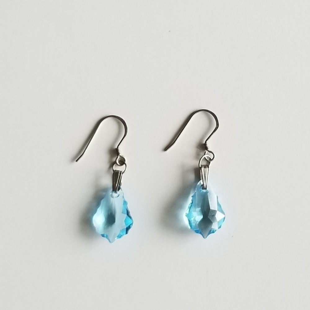New Baby Blue Crystal Earrings